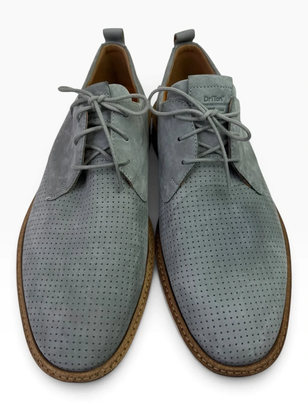 Ecco ST.1 Hybrid Perforated Derby Shoe Gray Leather Lace Up Men’s Size 43/9-9.5